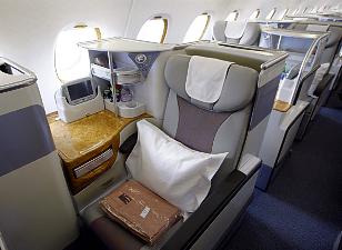 Emirates A380 Business Class seat